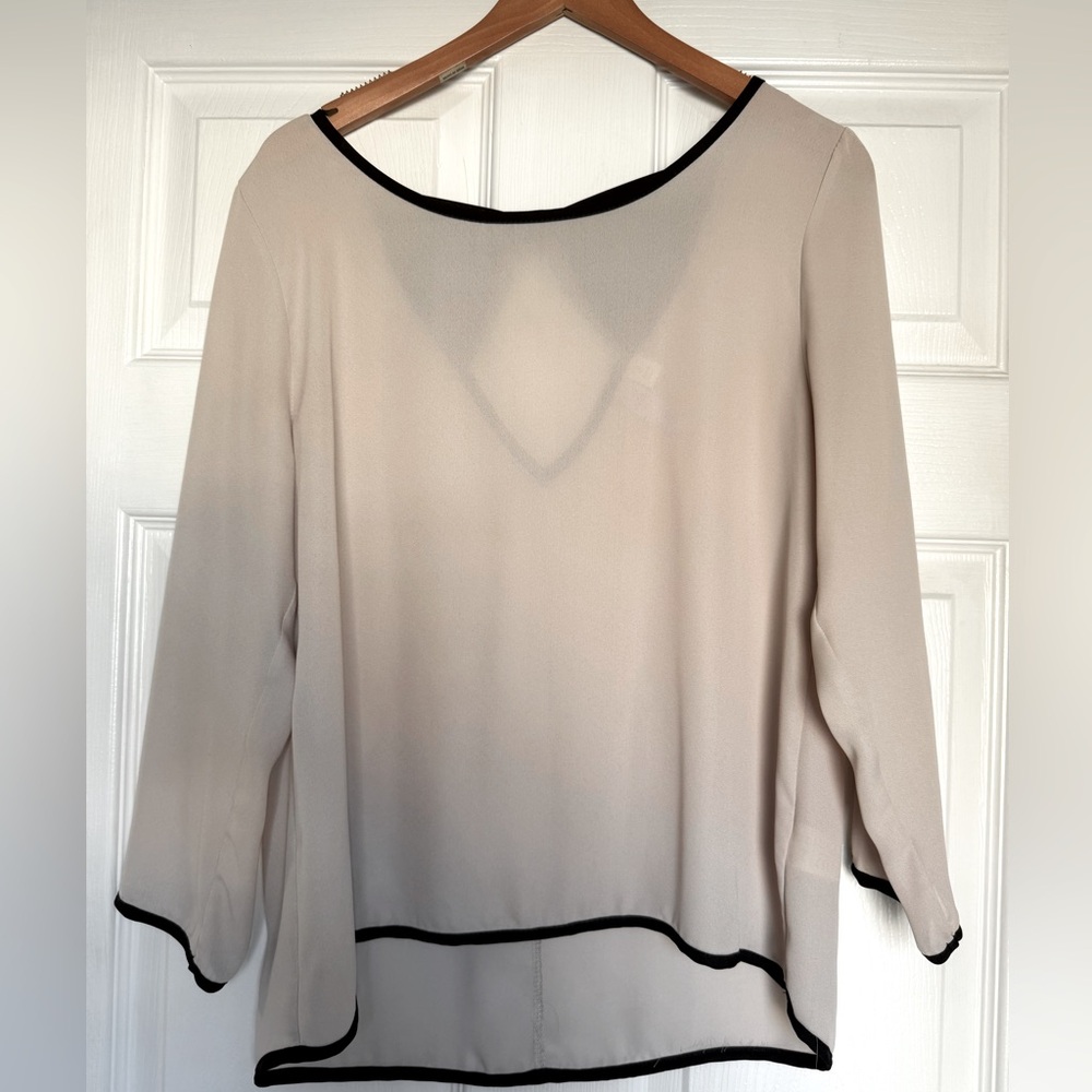 Francesca’s Silky Blouse with Bow Back Detail